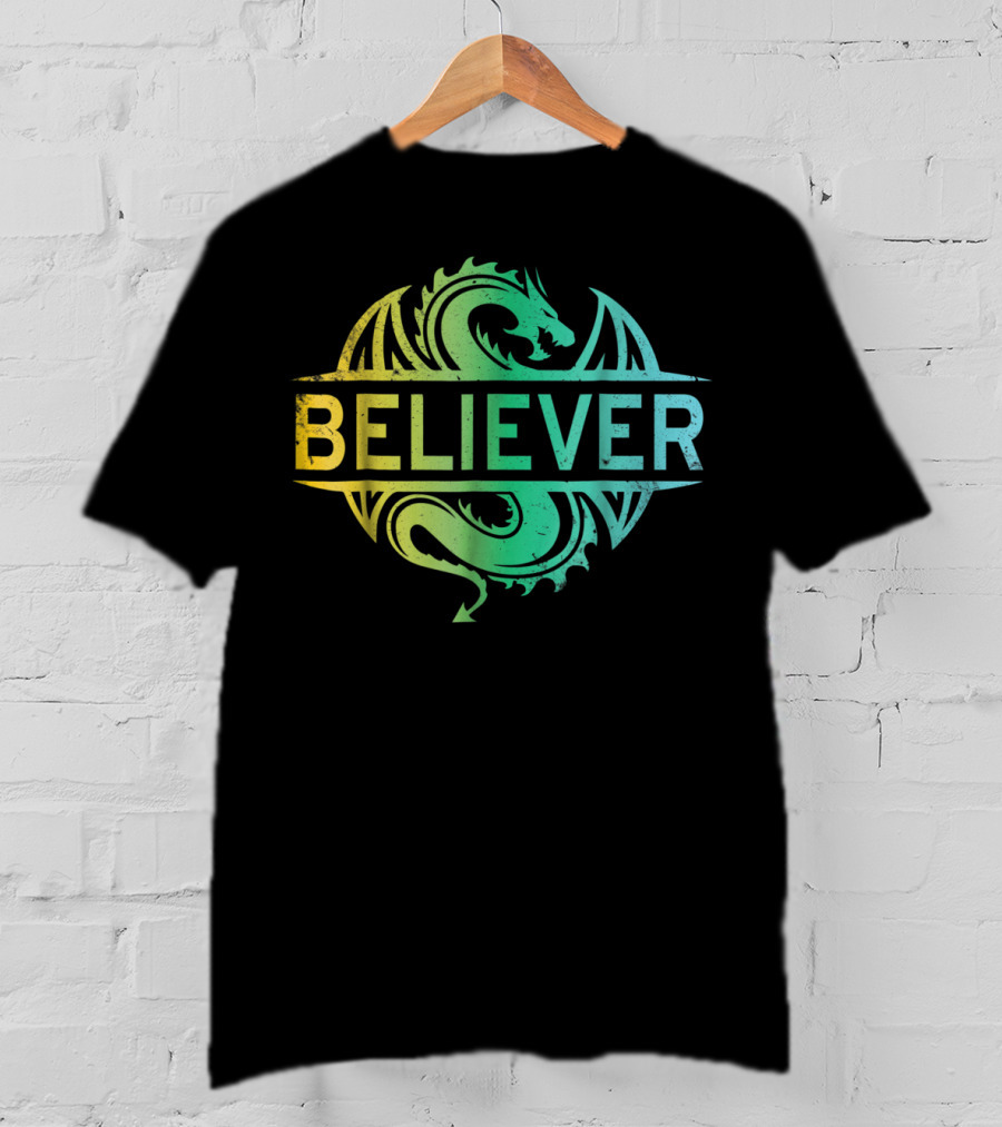 Believer Dragon Gradient Circle T-Shirt