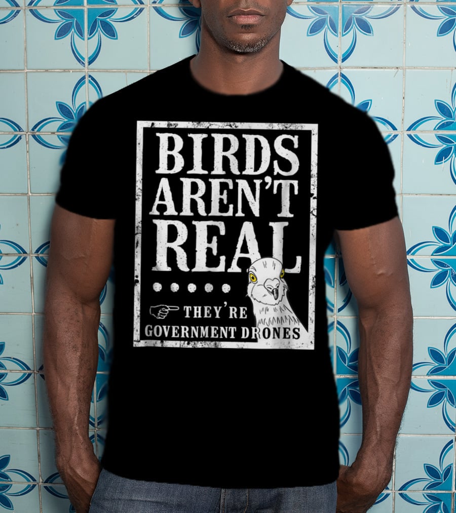 Birds Aren't Real They're Government Drones Meme T-Shirt