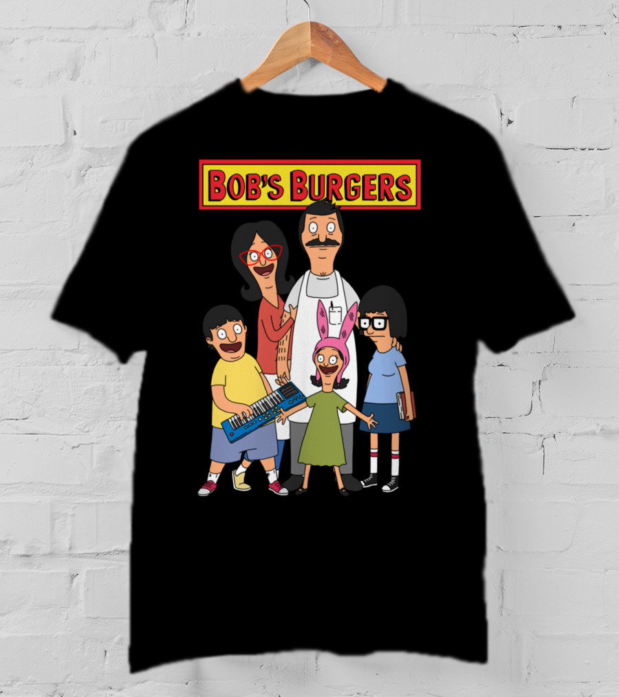 Bob's Burgers Animated Family Group With Bob Linda Tina Gene Louise T-Shirt