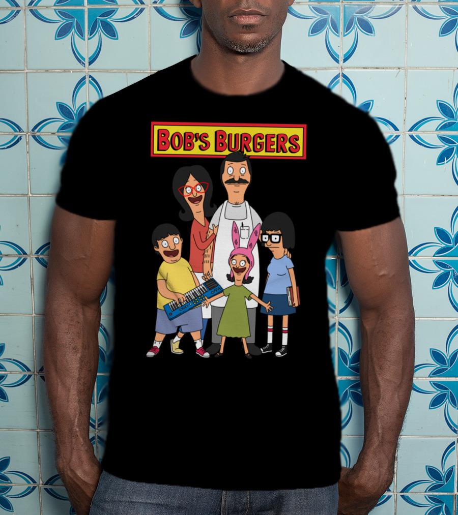 Bob's Burgers Animated Family Group With Bob Linda Tina Gene Louise T-Shirt