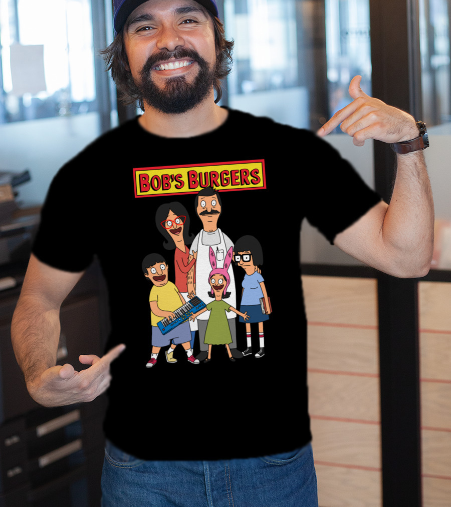 Bob's Burgers Animated Family Group With Bob Linda Tina Gene Louise T-Shirt