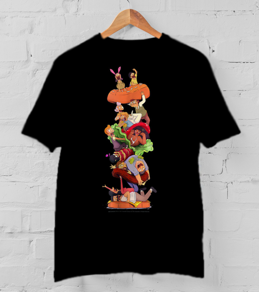 Bob's Burgers Family Stack Burger Tower T-Shirt