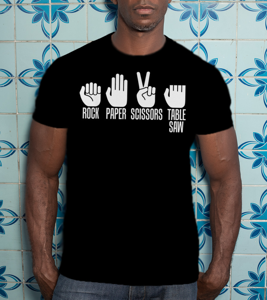 Carpenters Rock Paper Scissors Table Saw T-Shirt