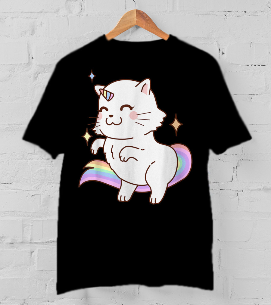 Caticorn Rainbow Cat Kittycorn Unicorn Kawaii Sparkles T-Shirt