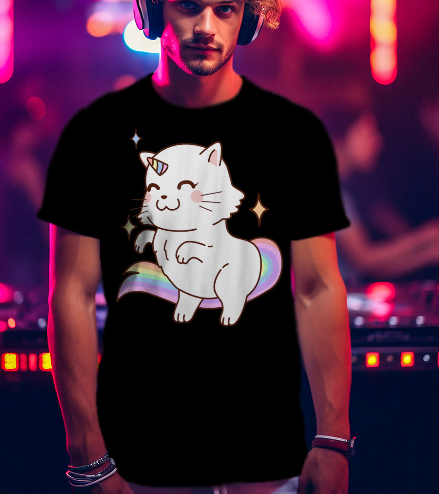 Caticorn Rainbow Cat Kittycorn Unicorn Kawaii Sparkles T-Shirt
