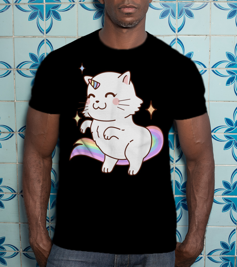 Caticorn Rainbow Cat Kittycorn Unicorn Kawaii Sparkles T-Shirt