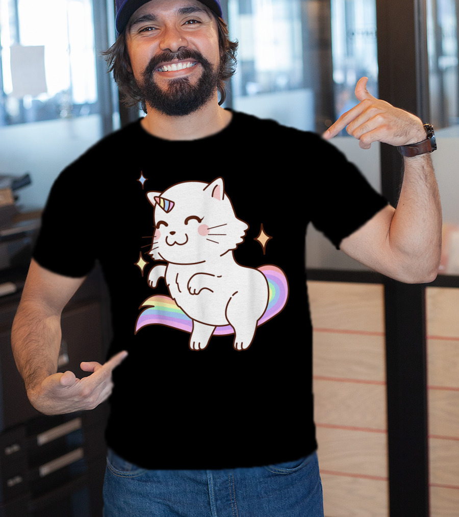 Caticorn Rainbow Cat Kittycorn Unicorn Kawaii Sparkles T-Shirt
