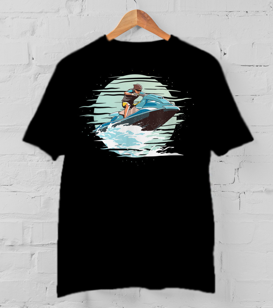 Jet Ski Adventure Cool Waves Jet Skier Riding T-Shirt