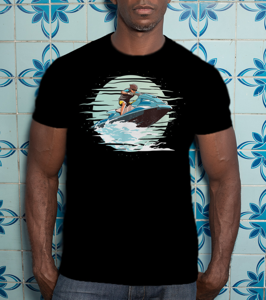 Jet Ski Adventure Cool Waves Jet Skier Riding T-Shirt