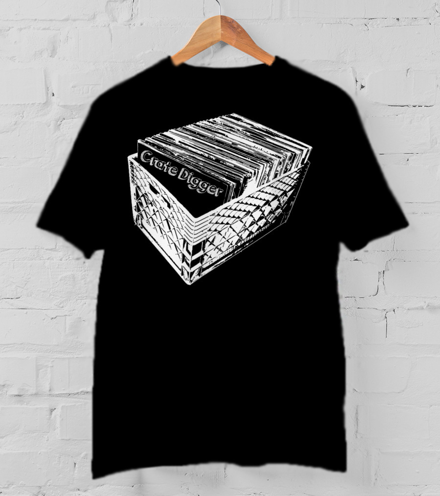 Crate Digger Vinyl Records Collection DJ Enthusiast T-Shirt