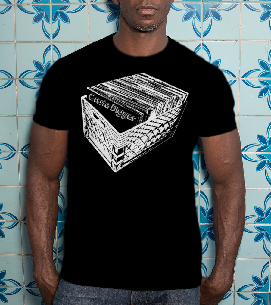 Crate Digger Vinyl Records Collection DJ Enthusiast T-Shirt