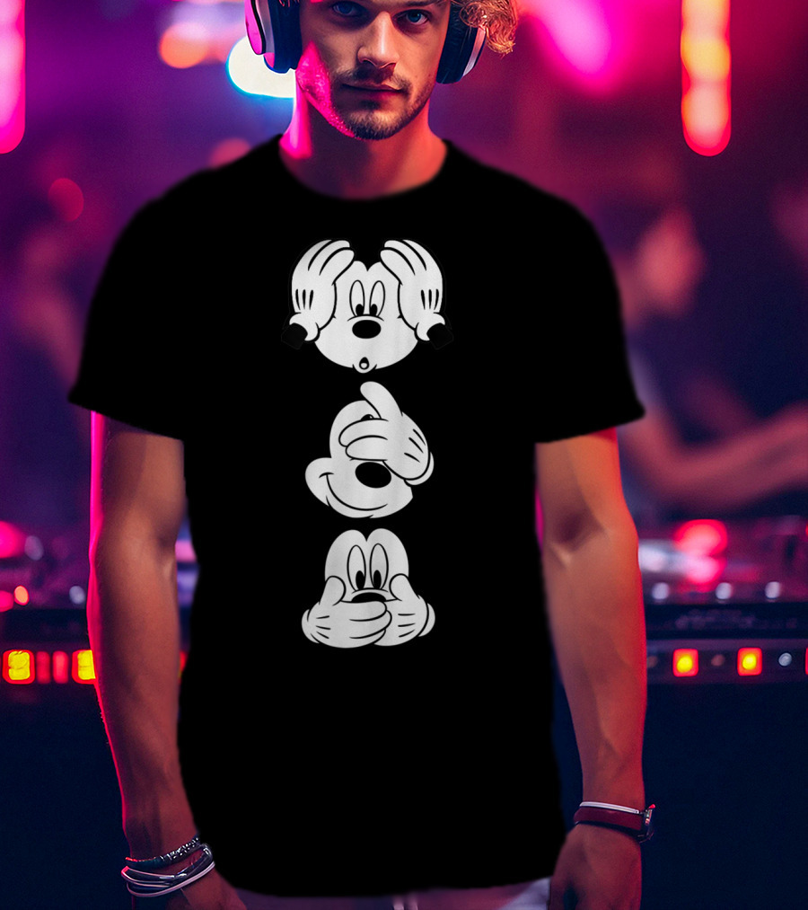 Disney Mickey Mouse Hear No Evil See No Evil Speak No Evil T-Shirt