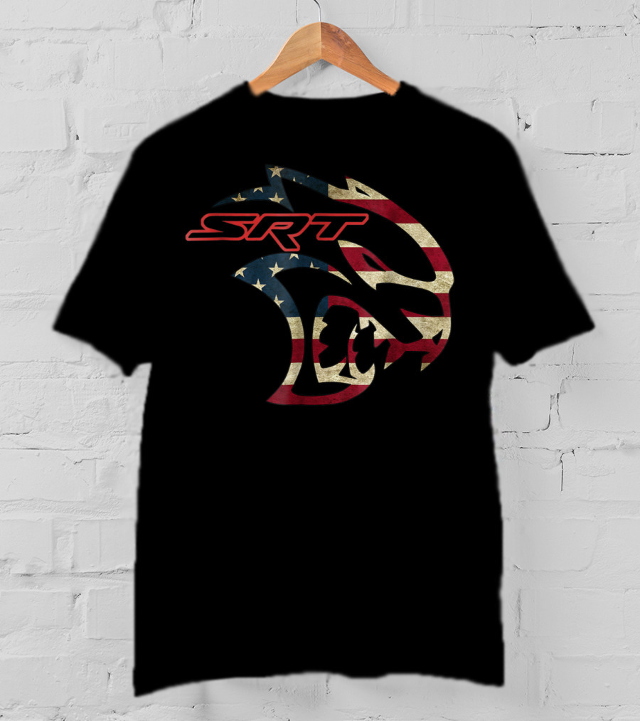 SRT Hellcat Dodge Vintage American Flag T-Shirt