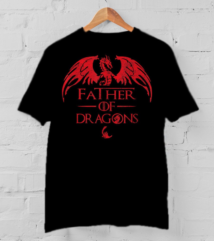 Father Of Dragons Best Fantasy Red Dragon T-Shirt