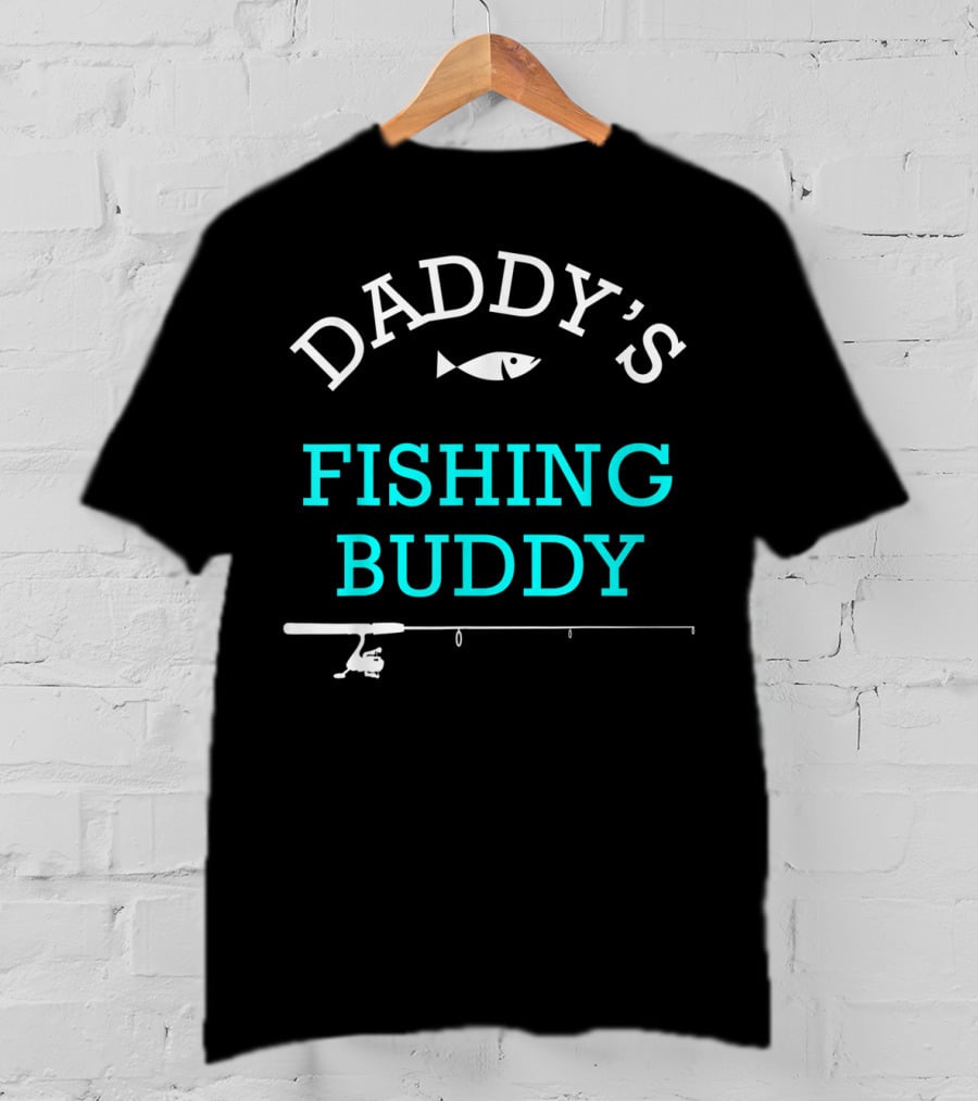 Daddy's Fishing Buddy Funny Fish And Rod T-Shirt