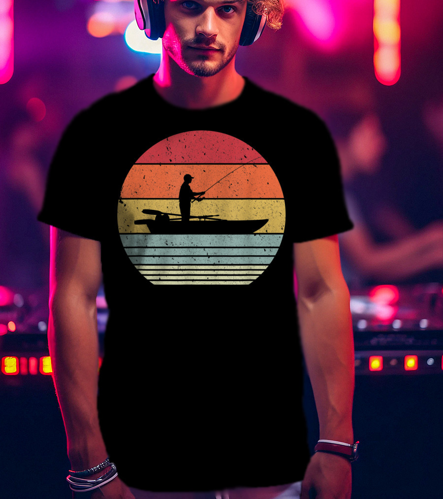 Sunset Fishing Style For Fisherman T-Shirt