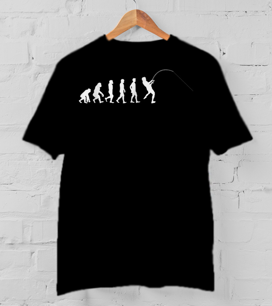 Funny Human Evolution To Fishing Fishermen Humor Evolution Catch Fishing Fisherman T-Shirt