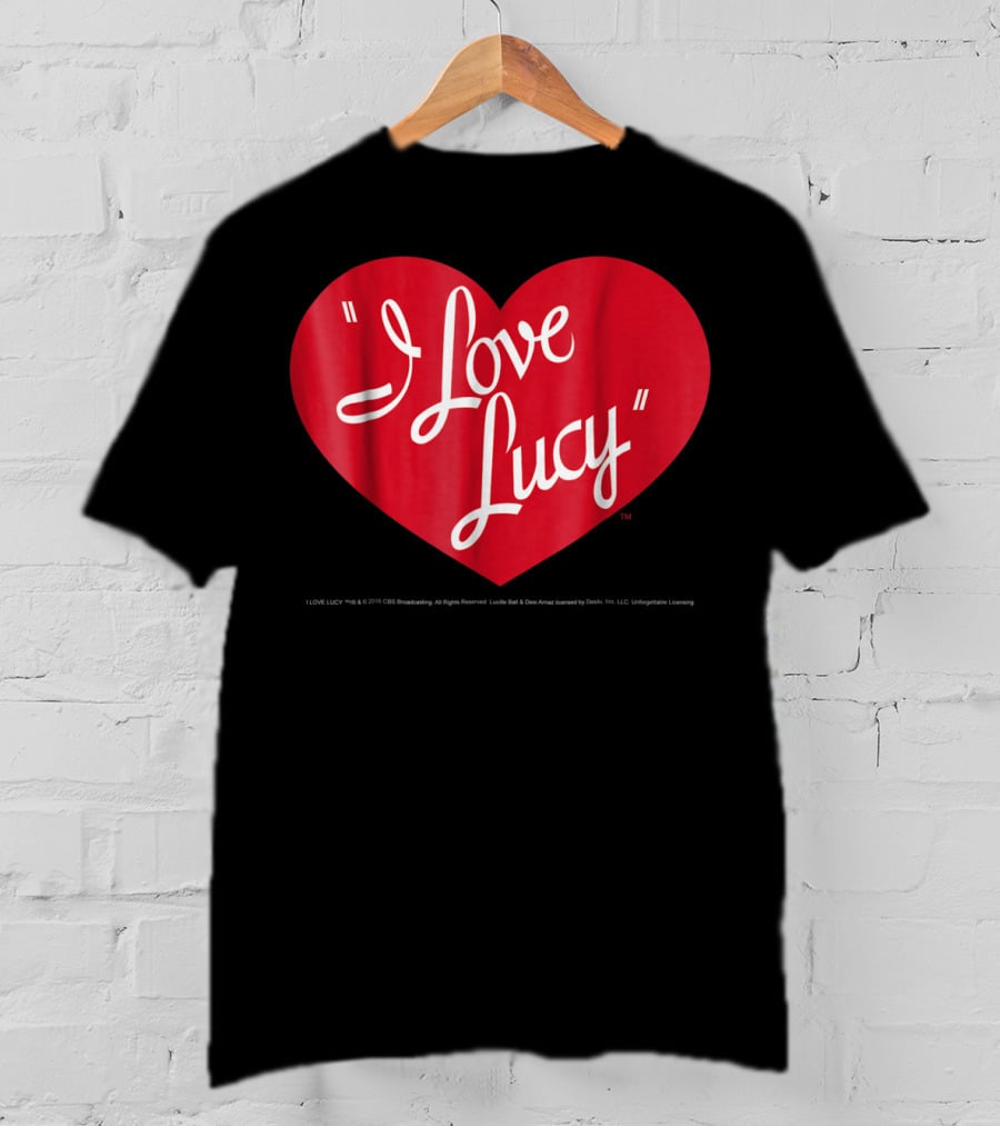 I Love Lucy Heart Script Text T-Shirt