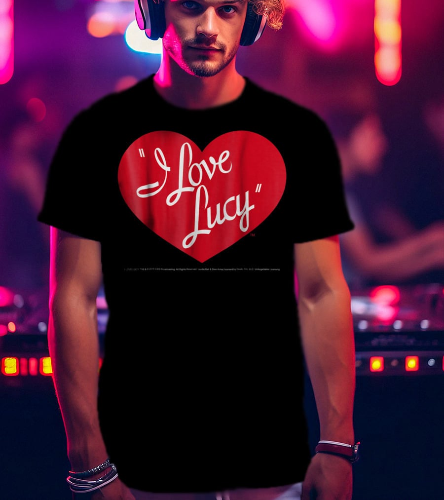 I Love Lucy Heart Script Text T-Shirt