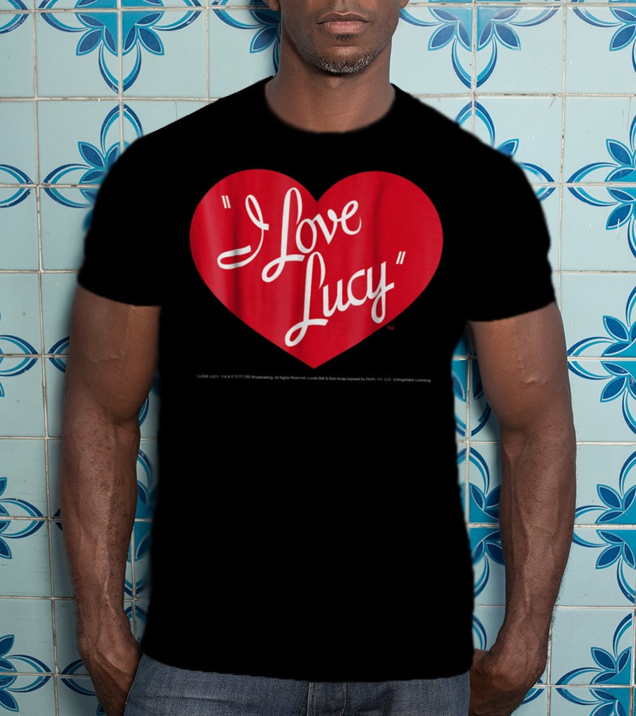 I Love Lucy Heart Script Text T-Shirt