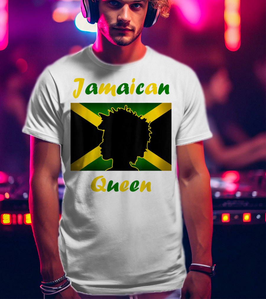 Jamaican Queen Independence Silhouette Flag T-Shirt