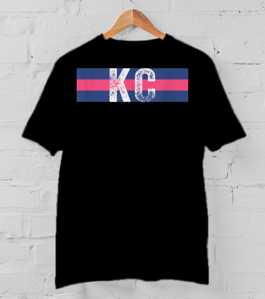KC Royal Blue Pink Vintage Kansas City Stripes T-Shirt