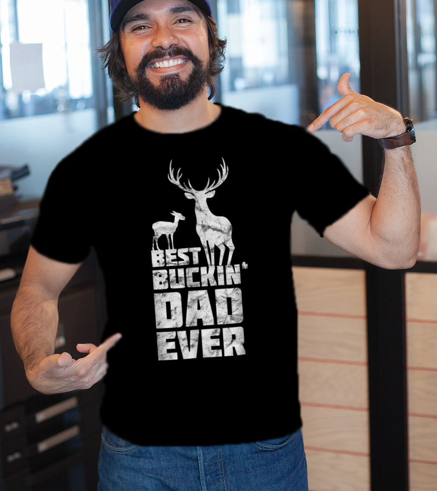 Best Buckin' Dad Ever Deer Stag And Fawn T-Shirt
