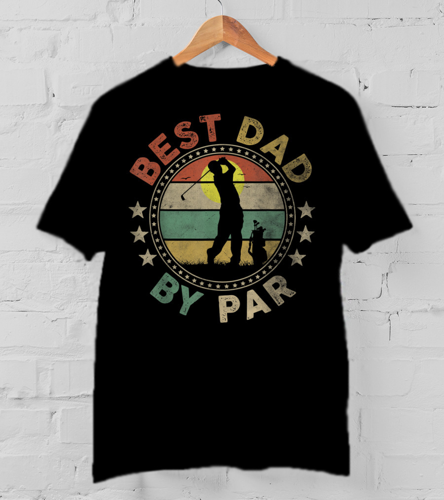 Best Dad By Par Vintage Golf Father's T-Shirt