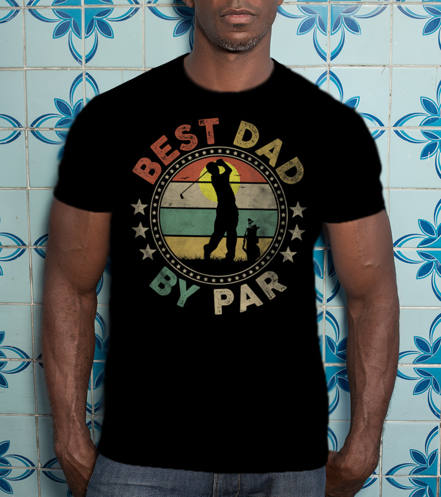 Best Dad By Par Vintage Golf Father's T-Shirt