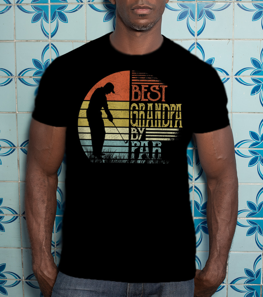 Best Grandpa By Par Father's Day Golf Vintage Retro T-Shirt