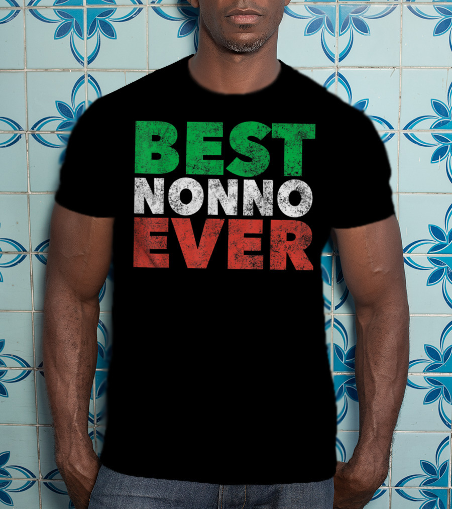 Best Nonno Ever Italian Grandfather Flag Colors T-Shirt