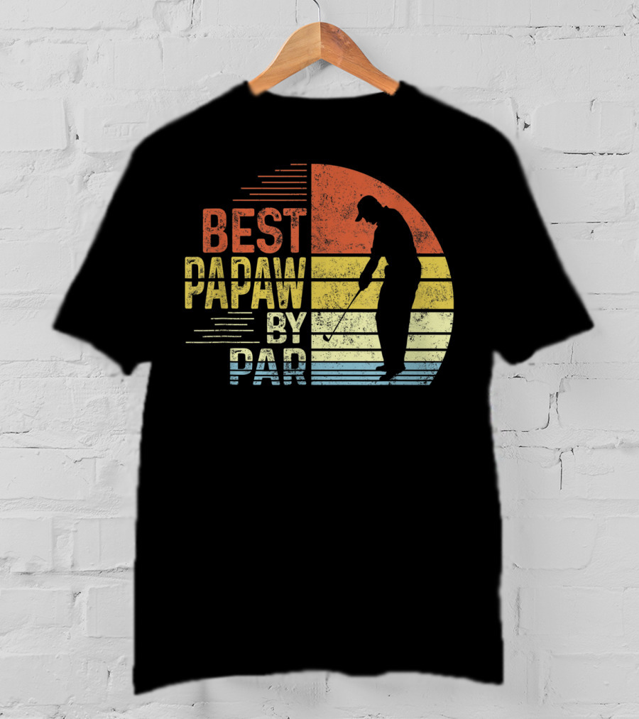 Best Papaw By Par Father's Day Golf Silhouette Vintage T-Shirt