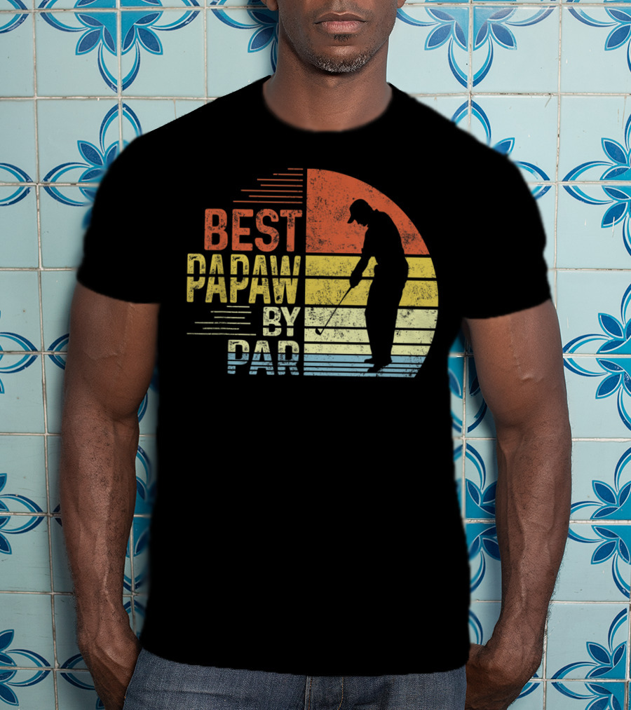 Best Papaw By Par Father's Day Golf Silhouette Vintage T-Shirt