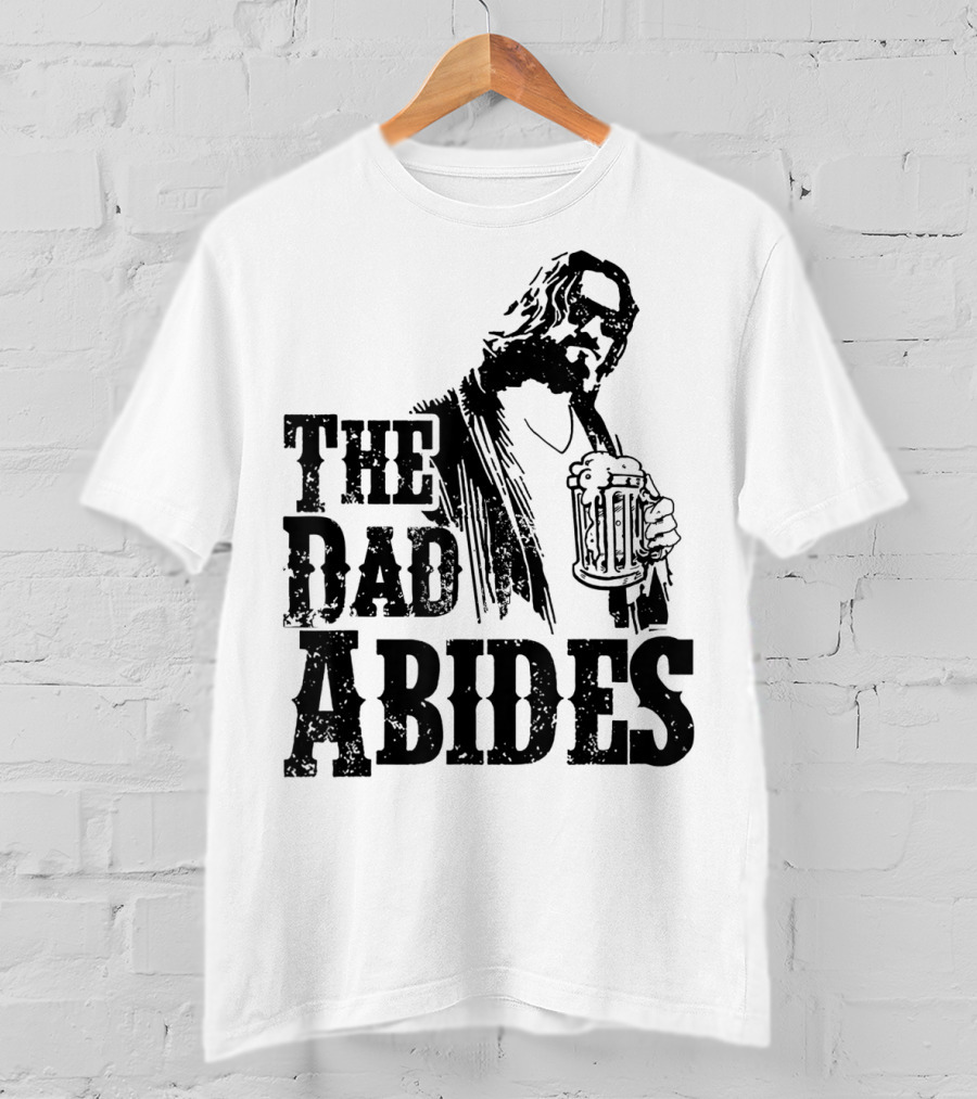 Mens Dad Abides Holding Beer Mug T-Shirt