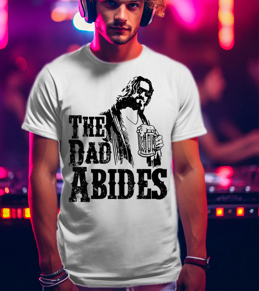 Mens Dad Abides Holding Beer Mug T-Shirt