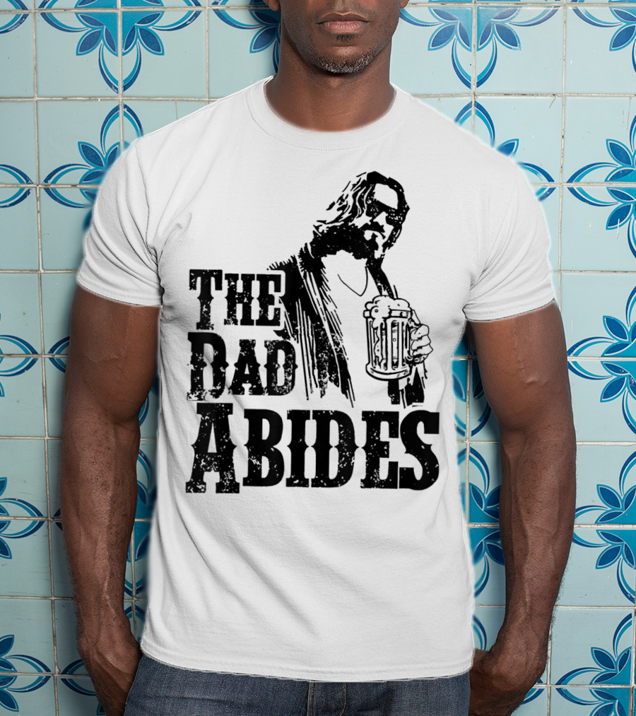 Mens Dad Abides Holding Beer Mug T-Shirt