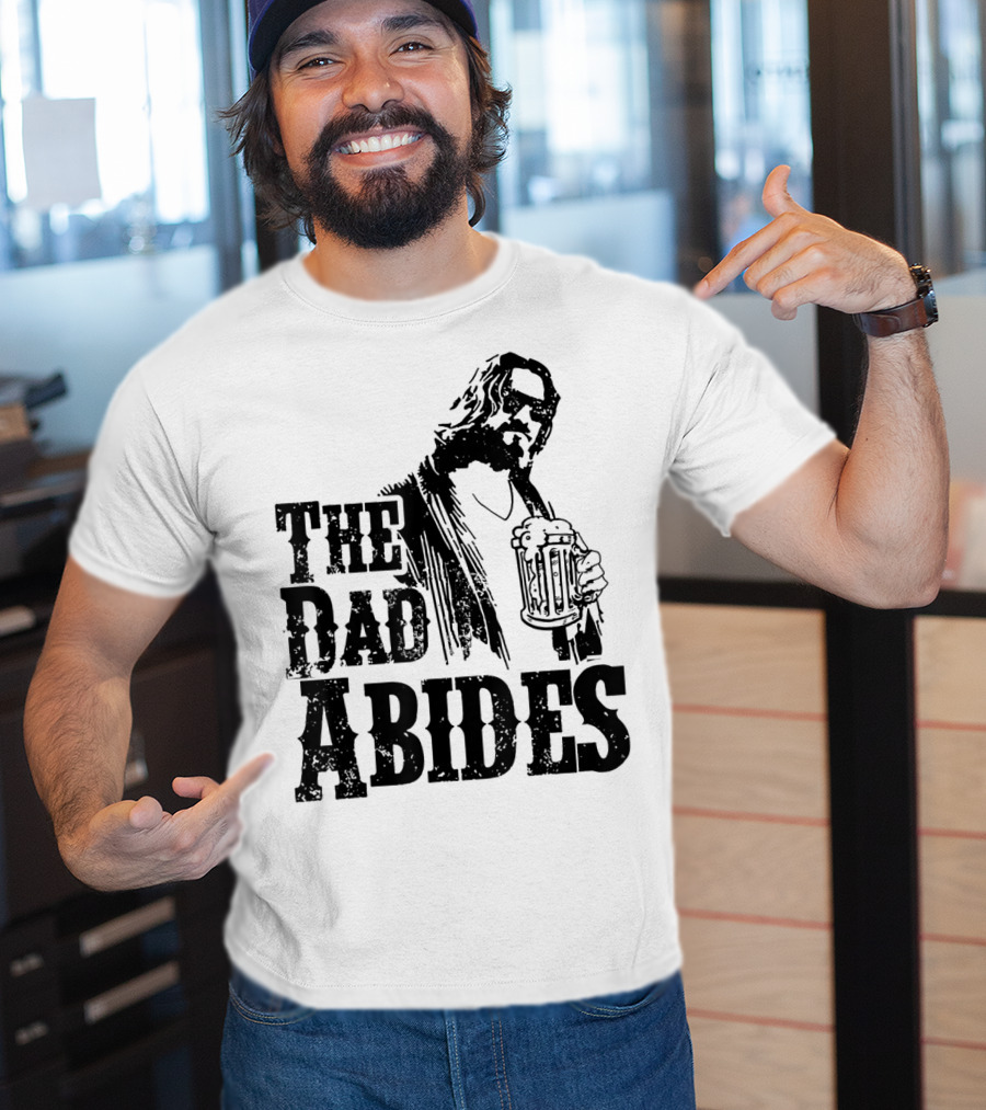 Mens Dad Abides Holding Beer Mug T-Shirt