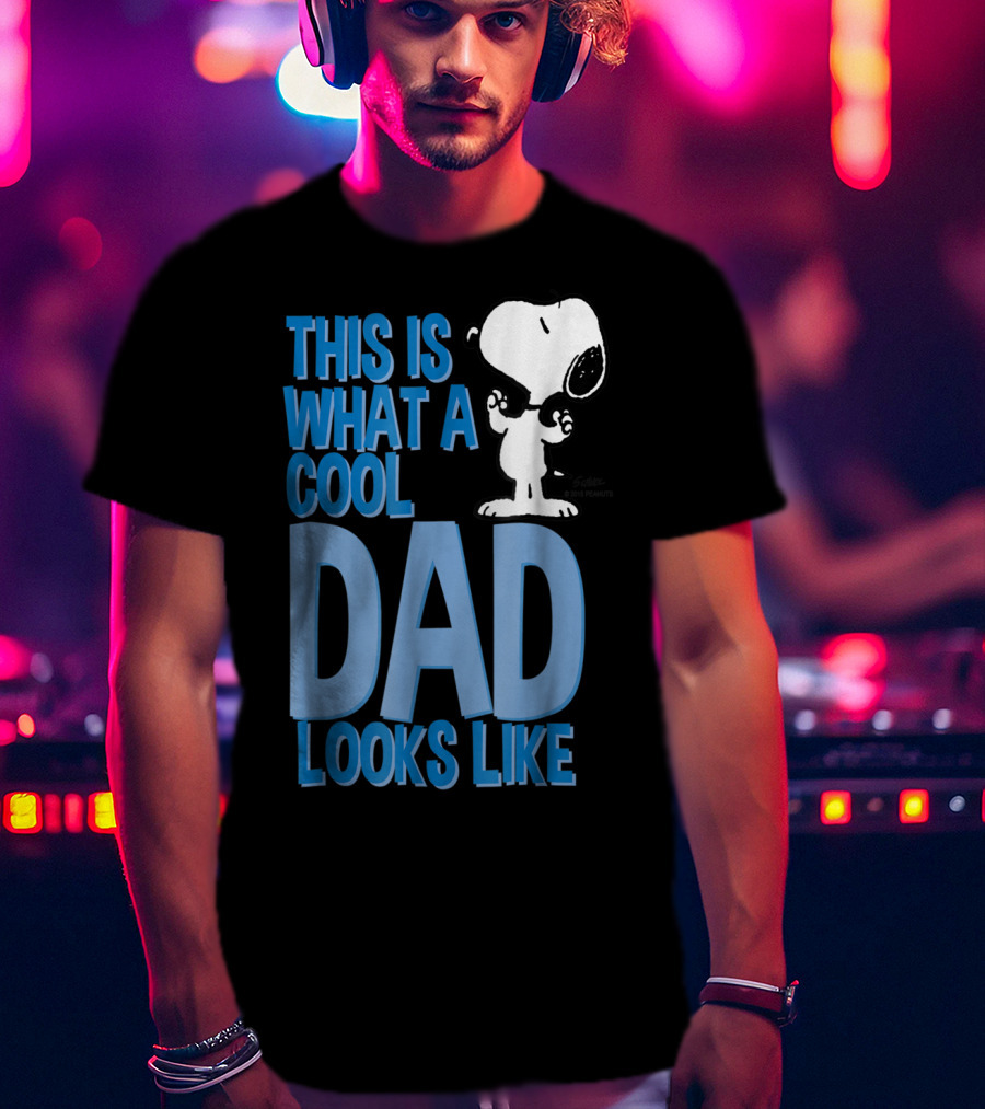 Snoopy This Is What A Cool Dad Looks Like Peanuts Mens T-Shirt