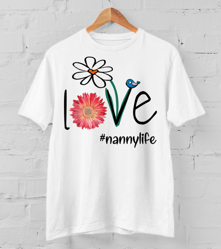 Love Floral Heart Mom Nanny Life #mimilife T-Shirt
