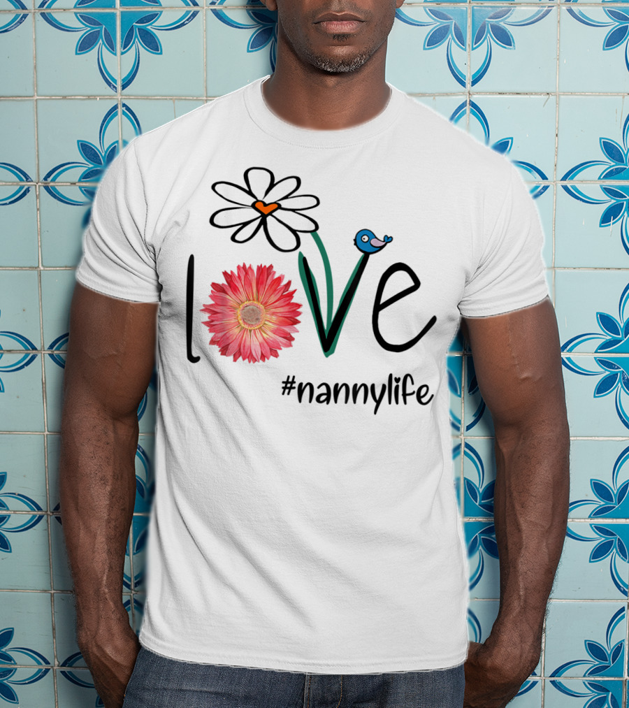 Love Floral Heart Mom Nanny Life #mimilife T-Shirt