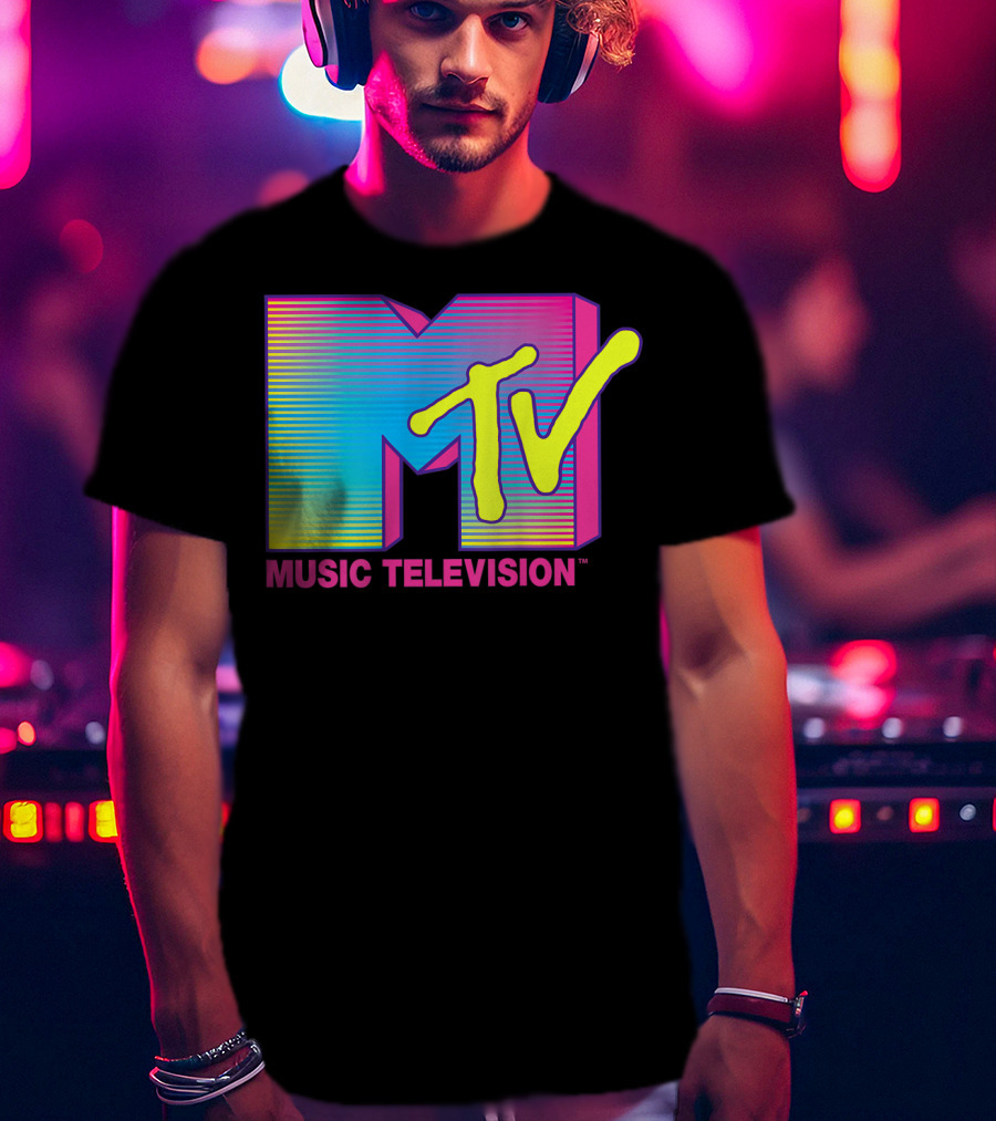 MTV Music Television Fluorescent Colors T-Shirt