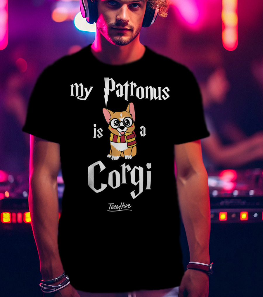 My Patronus Is A Corgi Dog Funny Corgi Love TeesHive T-Shirt
