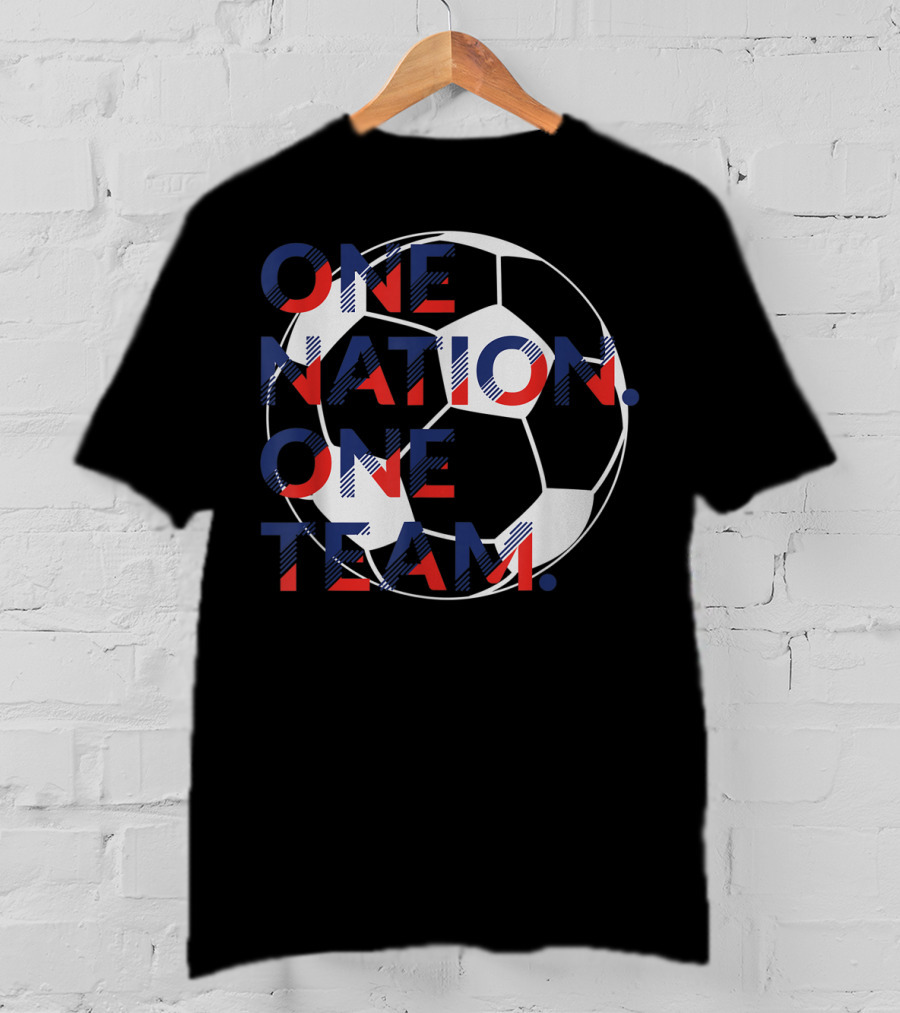 One Nation One Team Soccer Ball United States France T-Shirt