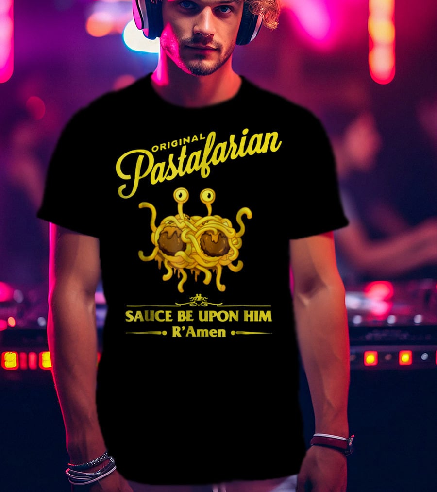 Original Pastafarian Sauce Be Upon Him R’Amen T-Shirt