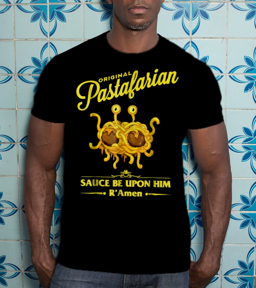 Original Pastafarian Sauce Be Upon Him R’Amen T-Shirt