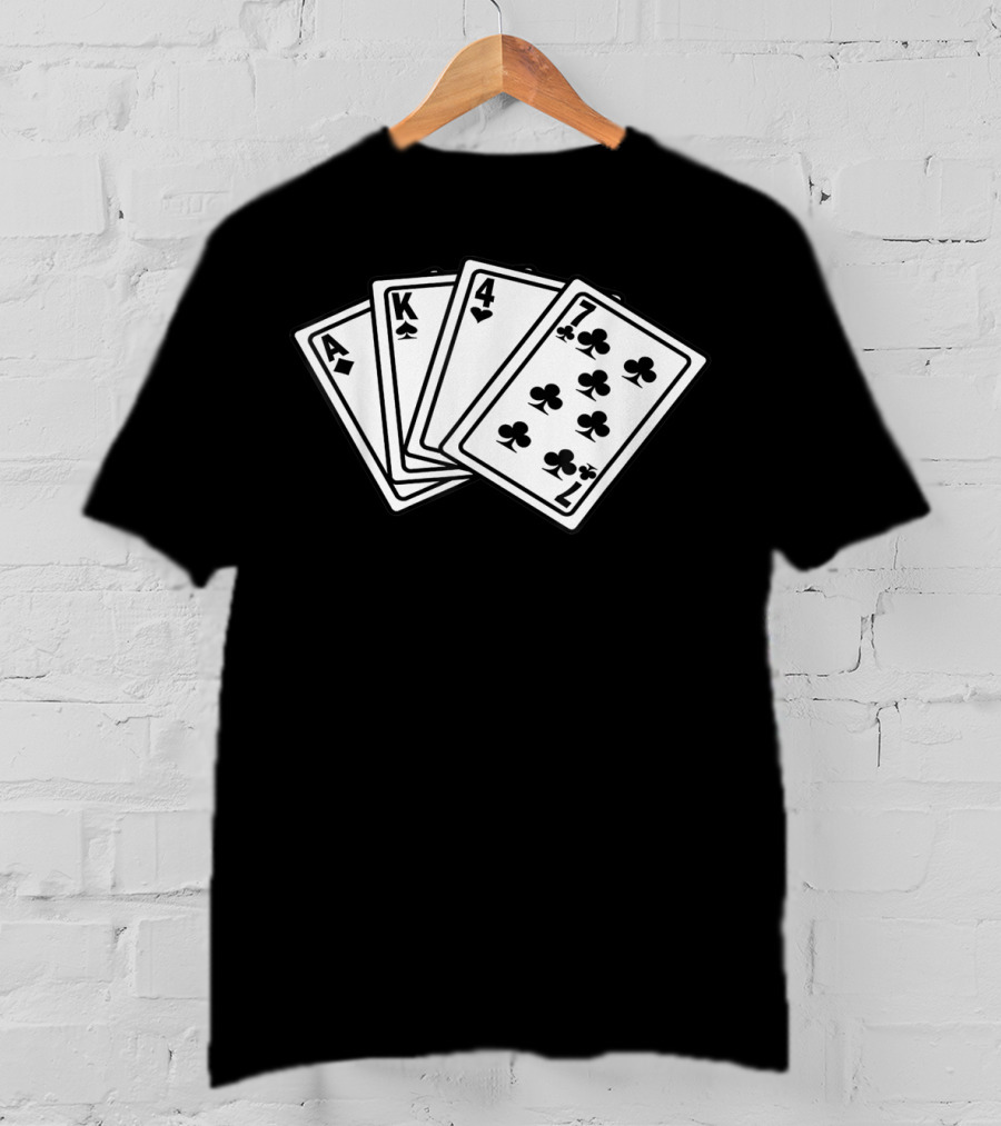 AK 47 Funny Poker Cards Playing Hand T-Shirt