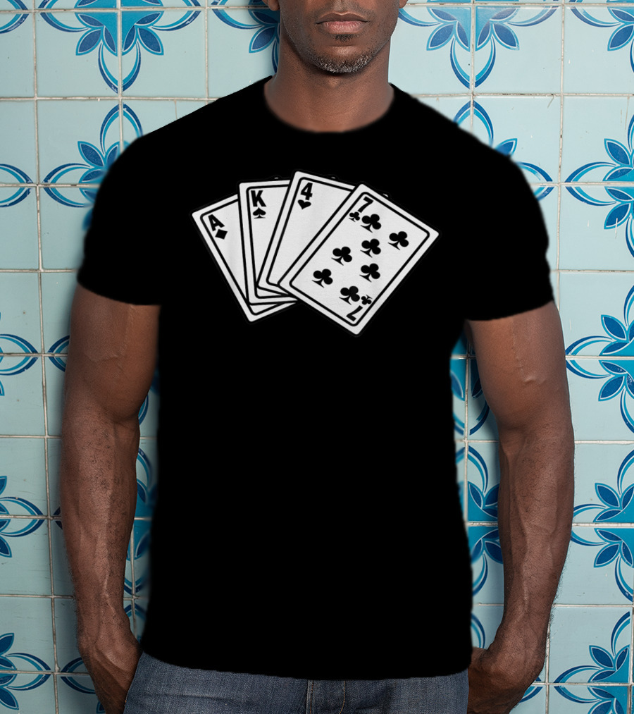 AK 47 Funny Poker Cards Playing Hand T-Shirt
