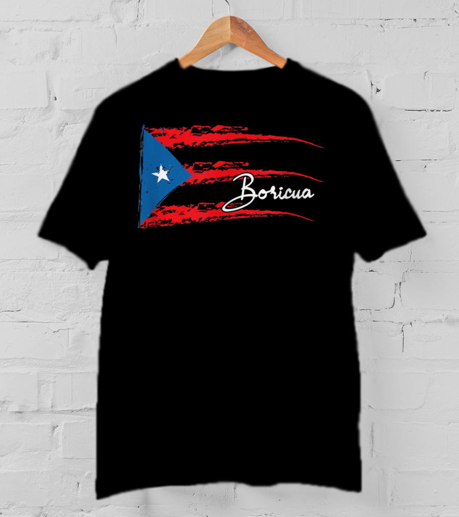 Boricua Puerto Rico Flag Scratched T-Shirt