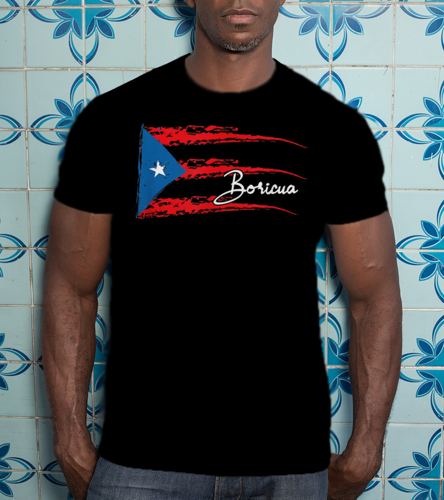Boricua Puerto Rico Flag Scratched T-Shirt
