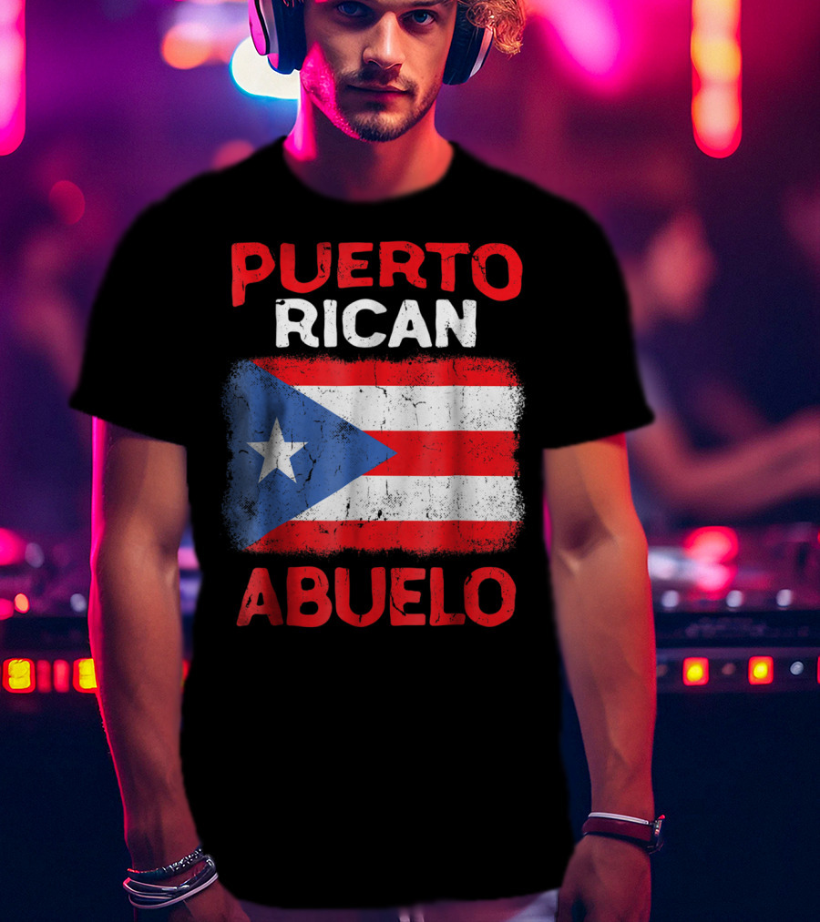 Puerto Rican Abuelo Grandpa Flag Fathers T-Shirt